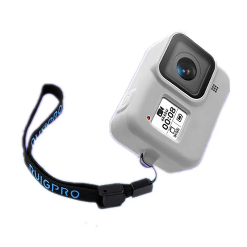 Gray Silicone Case Go Pro 8 60M Водонепроницаемый чехол на лобовое стекло силиконовый чехол для дайвинга фильтр сумка для Gopro Hero 8 черный аксессуары для экшн-камеры - Цвет: Gray Silicone Case