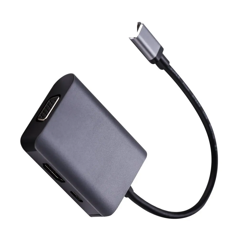 Тип-c для hdmi+ vga+ PD зарядки Тринити конвертер тип-c высокой четкости видео линии двойной экран со-дисплеем