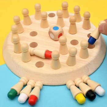 

Wooden Memory Match Stick Chess Game Kids Party Game Fun Block Board Game Educational Color Cognitive Ability Toy for Children