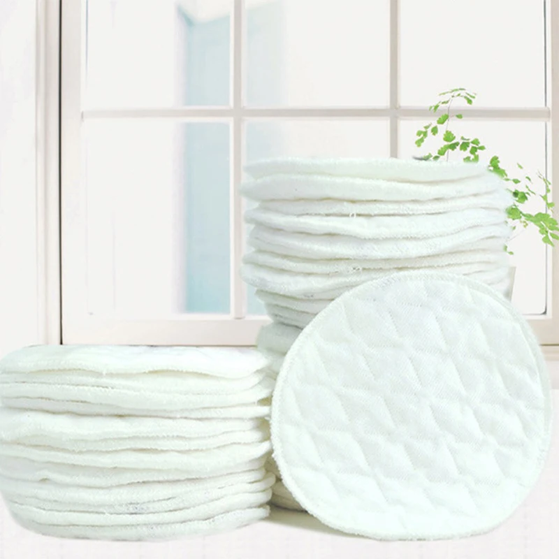 6pcs 3 layers cotton Reusable Nursing Breast Pads Waterproof Washable Soft Pure Absorbent Baby Breast feeding Accessory 2