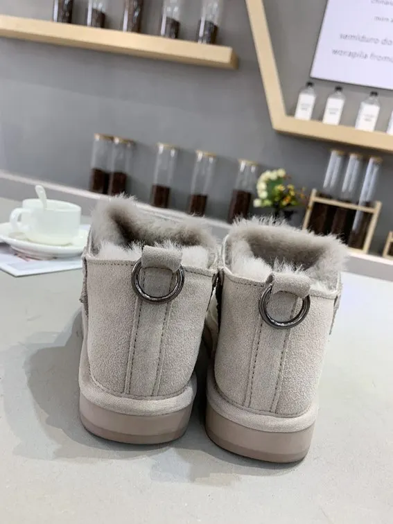 Scarpe donna/зимние ботинки; женская плюшевая обувь; Zapatos De Mujer; женская обувь с металлическим украшением; chaussures femme; женская обувь на плоской подошве
