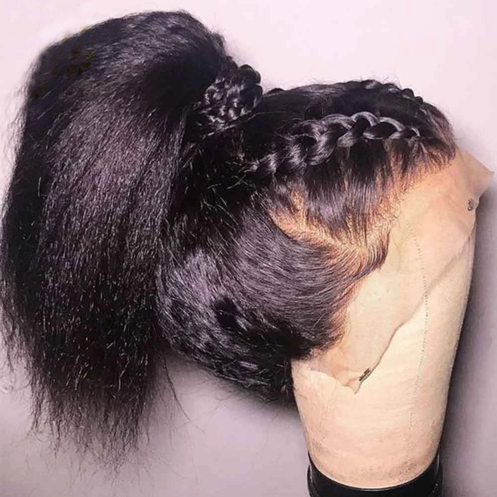 

Sapphire Kinky Straight 4*4 360 Lace Front Human Hair Wigs Brazilian Remy Hair Full Density 360 Lace Frontal Wigs Pre Plucked