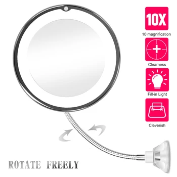 

LED Mirror 10X Magnifying Mirror Makeup Mirrors With LED Light Vanity Miroir Grossissant 360 Mirrors Cosmetic Mirror