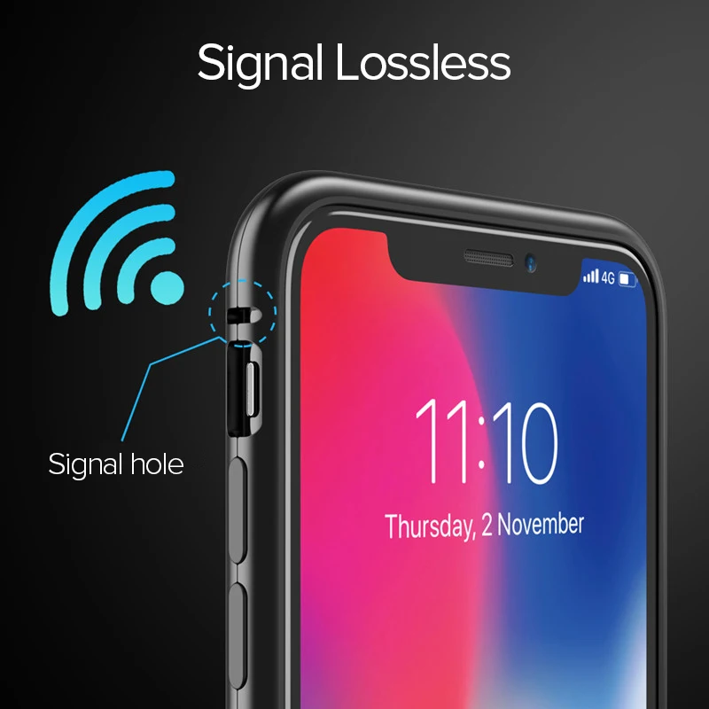 GETIHU металлический магнитный чехол для iPhone 11 Pro Max XR XS MAX X+ Магнитный чехол из закаленного стекла для iPhone 8 7 6 6s s Plus чехол