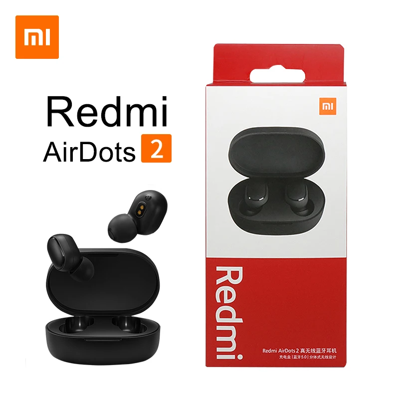 Original Xiaomi Redmi Airdots 2 Tws Earphone True Wireless Bluetooth 5 0 Stereo Bass With Mic Handsfree Earbuds Xiomi Headphones Bluetooth Earphones Headphones Aliexpress