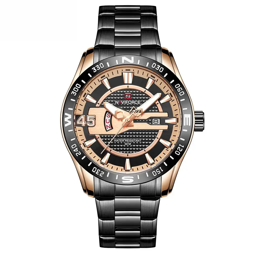 

GloryStar Men Quartz Watch Week Date Waterproof Luminous Stainless Steel Business Wristwatch