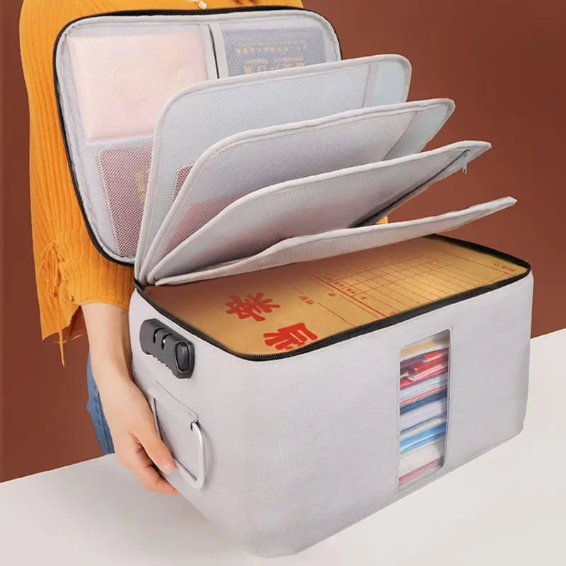

Multi-layer Documents Organizer Portable Password Files Travel Bag Briefcase Large Capacity Zipper Storage Pouch Handbag Outdoor