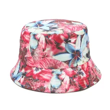 Женская шляпа весна лето цветочный принт Рыбацкая Панама женская Двусторонняя уличная дорожная шляпа от солнца шапки для бассейна