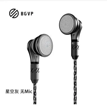 BGVP DX5 наушники с плоской головкой, металлические наушники, стерео Hi-Fi музыкальный монитор, DJ Studio MMCX наушники, высокое качество, гарнитура DIY - Цвет: Grey No Mic