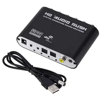 

Digital 5.1 Audio Decoder Dolby Dts/Ac-3 Optical To 5.1-Channel RCA Analog Converter Sound Audio Adapter Amplifier Converter