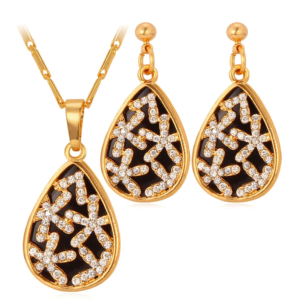 Collare New Trendy Jewelry Sets For Women Gold Color Austrian