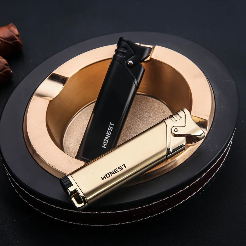 Honest металлическая зажигалка windproog бутан газовая струя пламя прямой огонь сигары