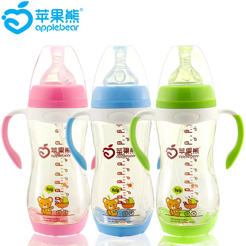 

Apple bear Drop-resistant PPSU Baby Feeding Bottle 300 Ml with Handle Wide Mouth Infants Feeding Bottle