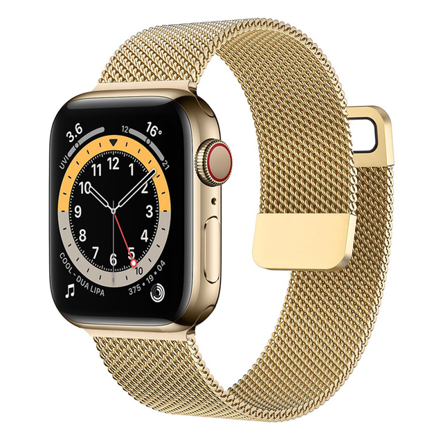 For Apple watch Band 7 45mm 40mm 38mm 42mm 41 44 mm Accessorie milanese Loop Metal bracelet for iWatch series 7 4 5 6 se 3