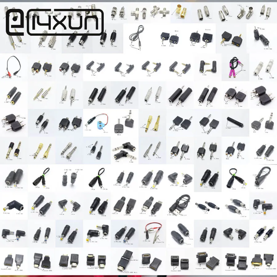 Ecyxun 1 шт. 2,5/3,5 мм аудио разъем Micro/Mini/type-C/USB 6,35/USB 2,0 RF BNC F головка jack 3,0*5,5/2,1*5,5/2,5/4,0/4,8 мм DC Мощность