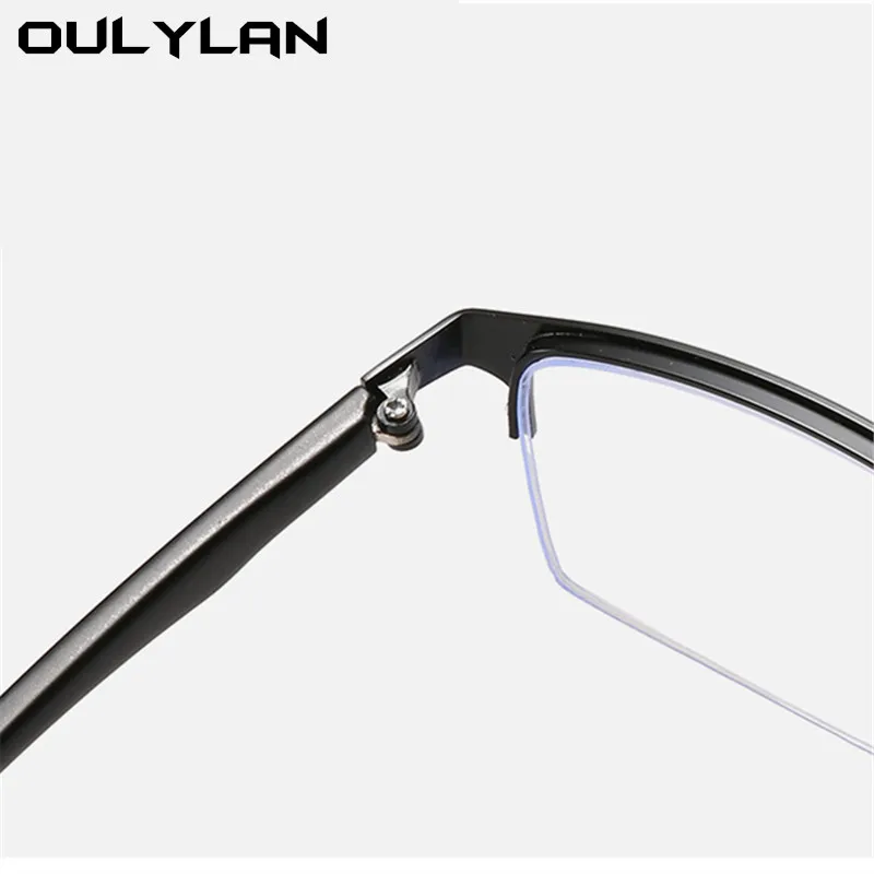 Anti Blue Light Glasses Oulylan Half Frame Finished Myopia Men Women Short-sighted Prescription