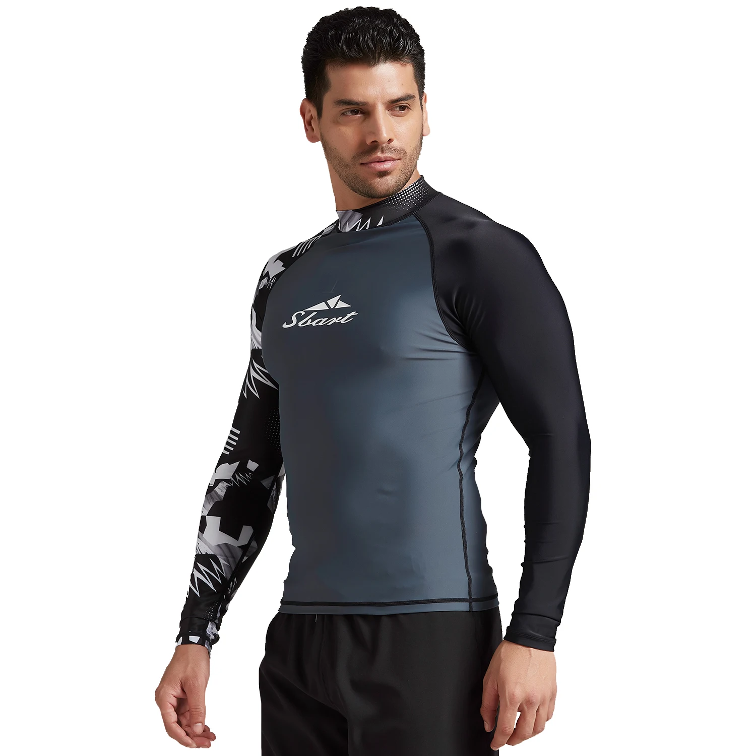 

2019 New Style Men's Sun-Protection Adult Swimwear Two-Piece Men's Quick-Dry Long-Sleeve Jellyfish Clothing Sports Surfing fu qi