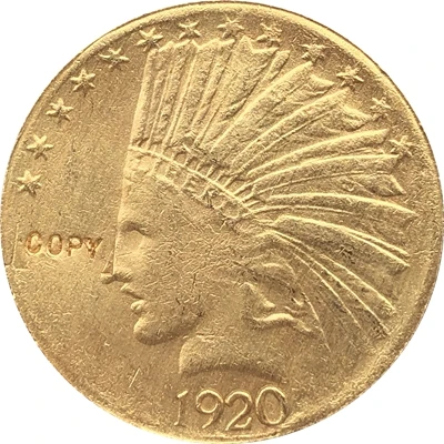 24-каратное золотое покрытие 1920-S $10 gold Indian Half монета с изображением орла Copy | Дом и