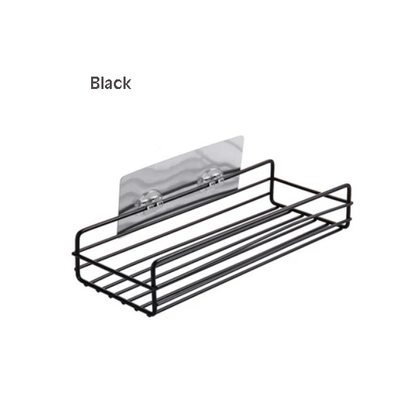1 шт. многофункциональная полка для хранения вещей для ванной комнаты, кухонная ванная комната, туалет, настенная подвесная полка для хранения вещей, органайзер для украшения дома - Цвет: Black
