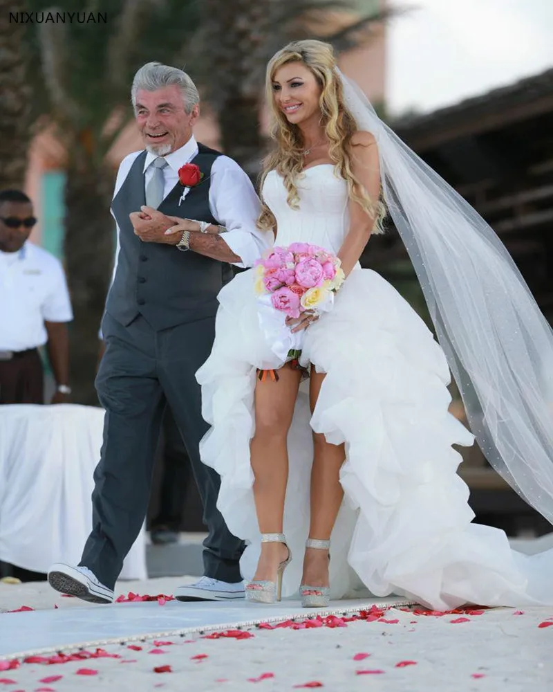 High Low Vestido De Noiva A Line Beach Wedding Dresses Short Front Long  Back Wedding Dress 2023 Country Bridal Gowns - AliExpress 320