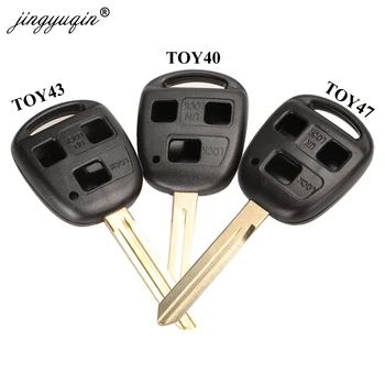 Keyforkess 10pcs Toy43 TOY47 3 Tasto del Telecomando Borsette Fob Cassa Chiave Dell'automobile Per Toyota Celica Avensis RAV4 Prado Camry corolla YARIS RAV4