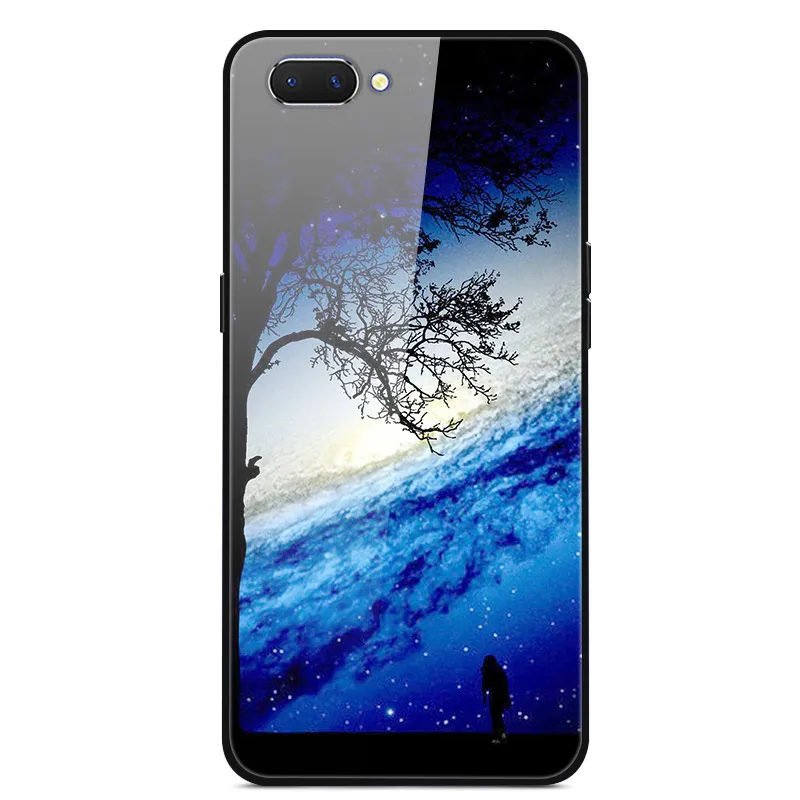 Высококачественный защитный чехол для Oppo A3S чехол Realme C1 закаленное Стекло планета Космос крышка Стекло задняя крышка чехол для Oppo A5 корпус под плетенную сумку для OPPO A3S OPPOA5 Capas
