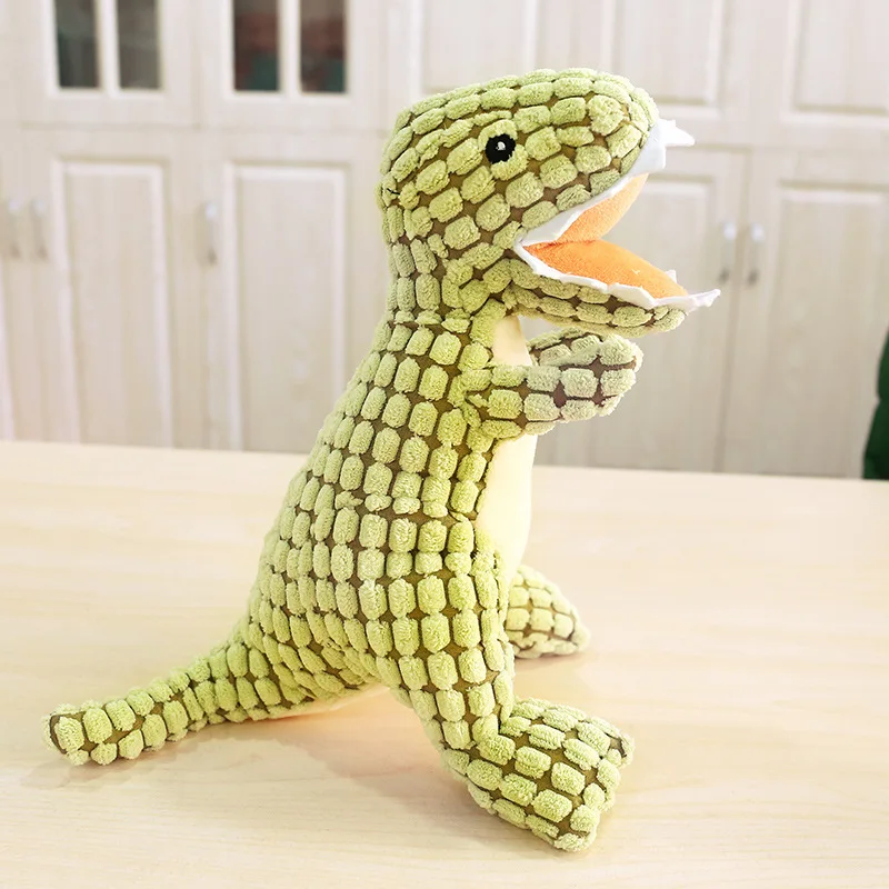 Green Dinosaur Плюшевый жевательный молярный скрипучий игрушечный питомец в форме динозавра для собак, игрушки для щенков, для чистки зубов - Цвет: Green Dinosaur