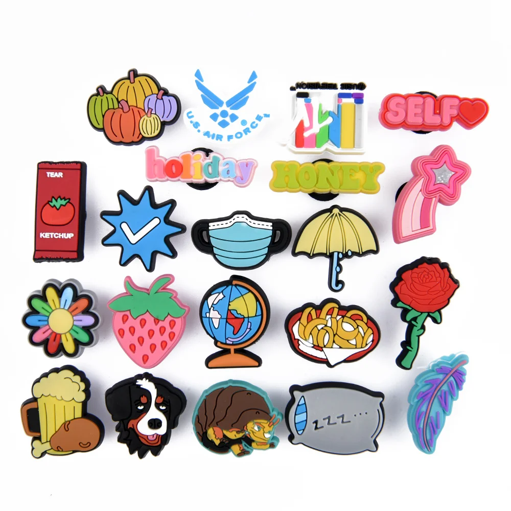 Adorno de dijes para zapatos, accesorios de calabaza, Ketchup, rosa, fresa, decoraciones para zapatos, apto para regalos de niños