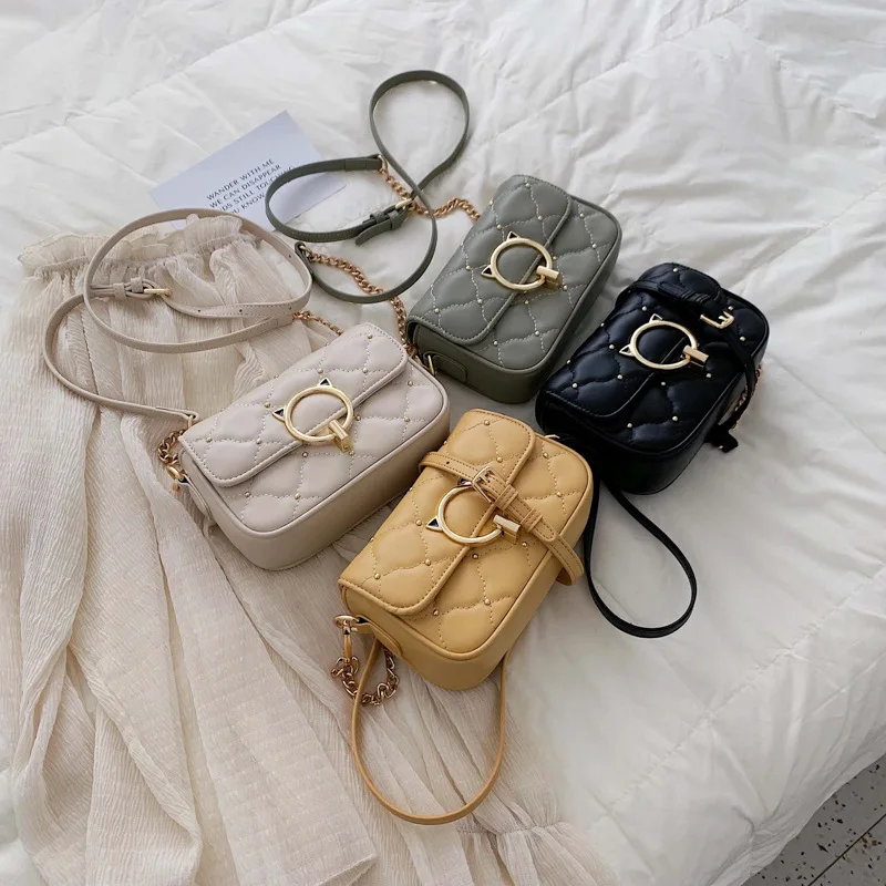 

Small Bag WOMEN'S Bag Summer Hipster 2019 New Style Small CK Simple Cool Bag with Chain High Grade Textured Shoulder Bag