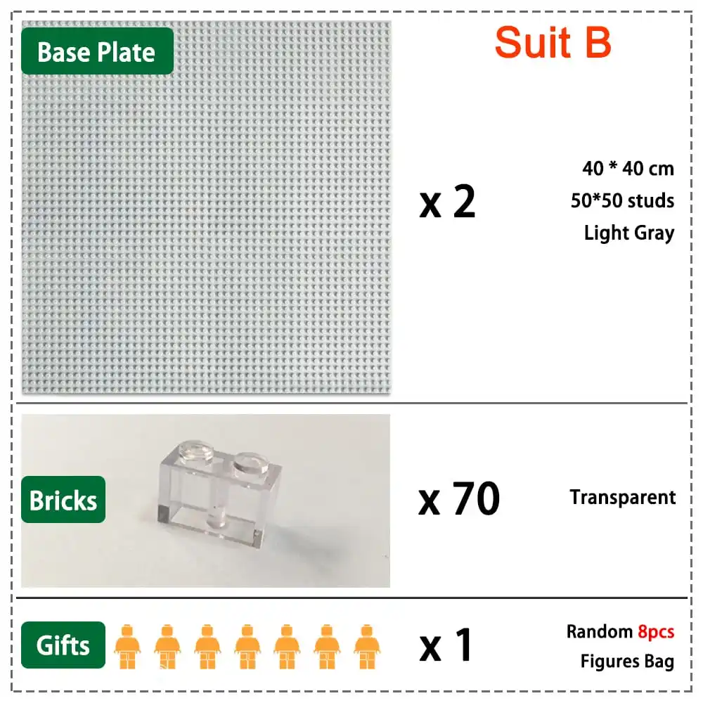 Fit дисплей база Подставка для тарелок на стену 50*50 шпильки 32*32 Мини DIY Фигурки Человек пакет MOC набор строительных блоков игрушка для детей Подарки - Цвет: Suit B