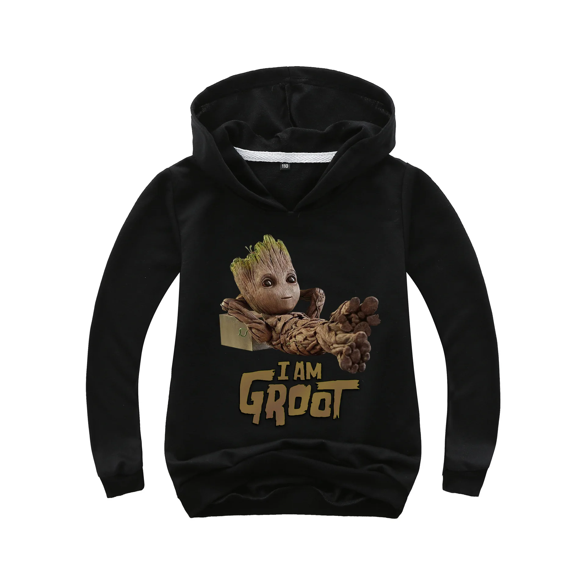 Одежда для детей; толстовка с надписью «I'm Groot»; маскарадные костюмы для мальчиков и девочек; толстовки с длинными рукавами; футболка; одежда с капюшоном