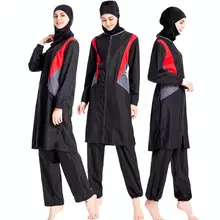 Спортивный купальник Женская одежда мусульманская молния спереди купальники тонкая спортивная одежда Большие размеры Maillot De Bain Pour бикини хиджаб Буркини