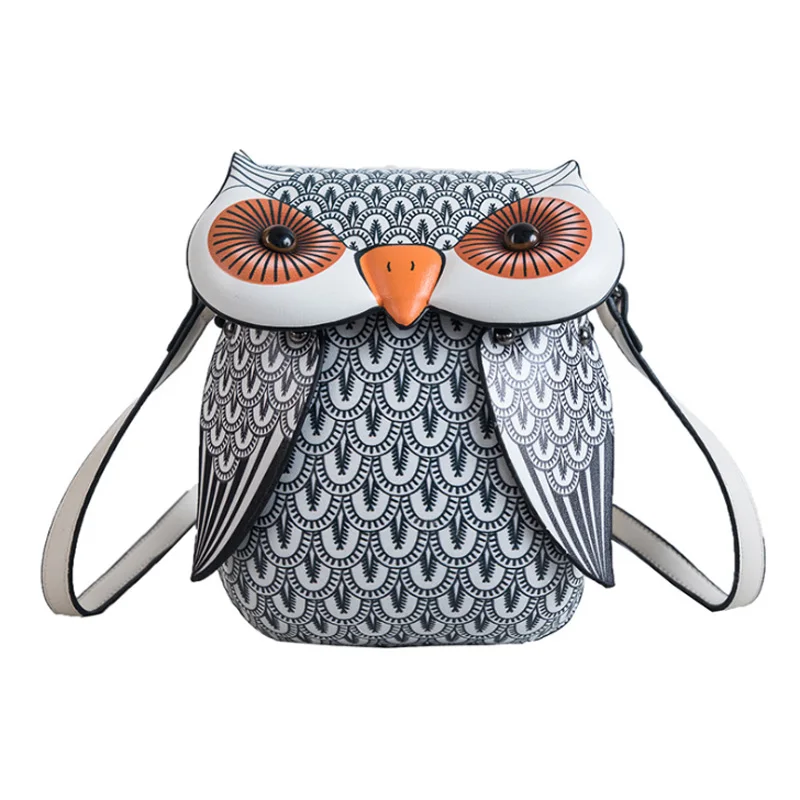 Owl-White Хит, индивидуальный Повседневный женский рюкзак, крылья летучей мыши, рюкзак для женщин, кожаный женский рюкзак, женская сумка - Цвет: Owl-White