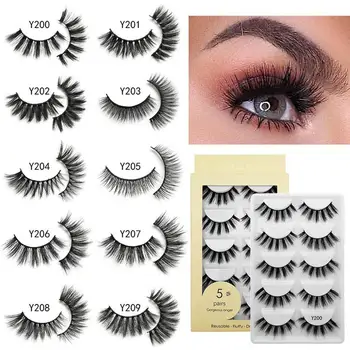

5 Pairs Natural Fashion Women Mink False Eyelashes Thick Long Makeup Eye Lashes
