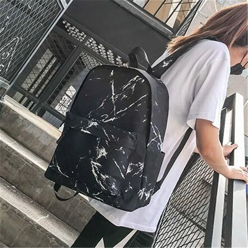 Модный подростковый рюкзак для мальчиков и девочек, рюкзак с принтом мрамора и камня, рюкзак, школьный рюкзак через плечо, Mochila Feminina
