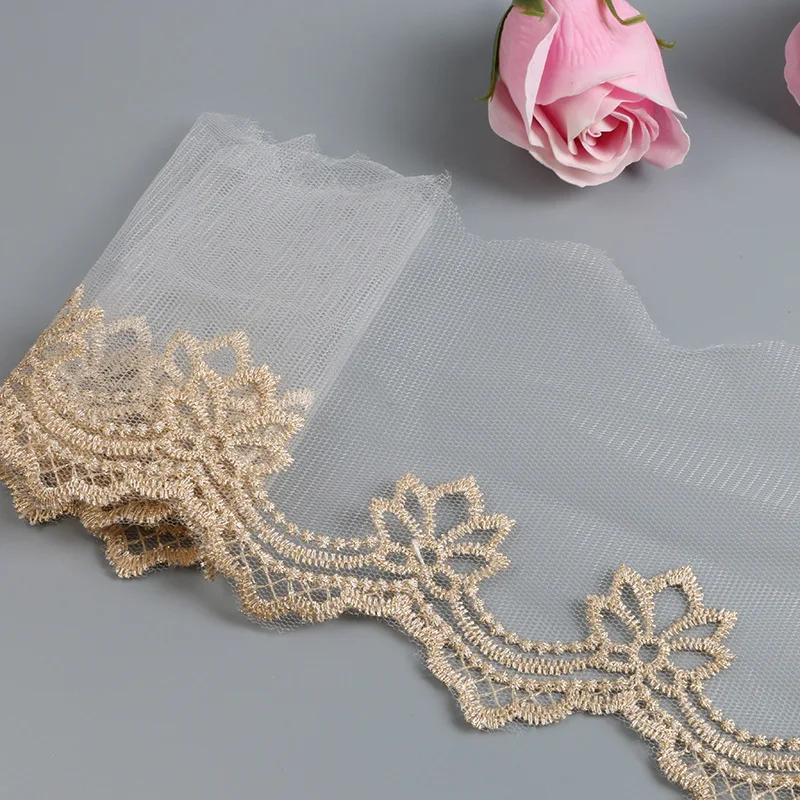 1Yards-91cm-Lace-Trims-Tulle-Embroidery-Lace-Fabric-10cm-Guipure-Gold-Lace-Ribbon-Dress-Sewing-Accessories