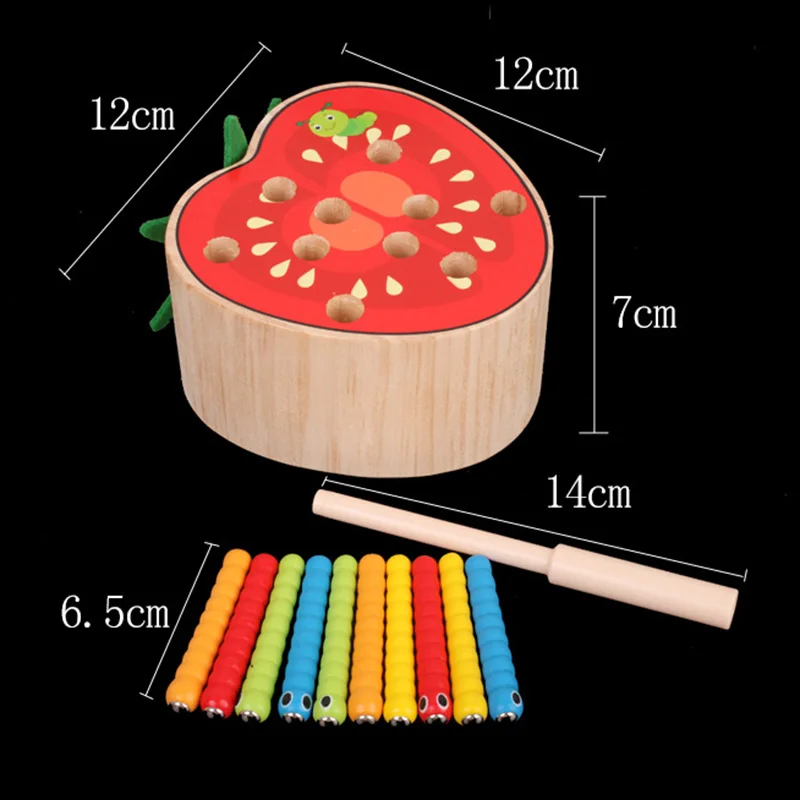 Детские деревянные игрушки Монтессори гусеница поедает яблоко ребенок ловить червей подходящая пара игра ранняя образовательная Интерактивная математическая игрушка