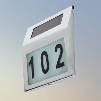 

Solar Powered Address Sign Solar Powered Illumination Stainless Steel Wall Lamp Alphanumeric Number Light