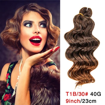 

Alileader Synthetic Freetress Water Wave Crochet Braiding Hair Bulk 9" 40G/Pack Pre-Look Heat-Resistant Bundles Extension Hair