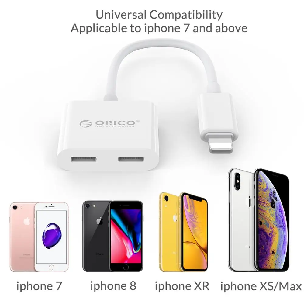 Разветвитель для наушников ORICO адаптер iphone 8 Plus Lighting Jack адаптеры Конвертеры