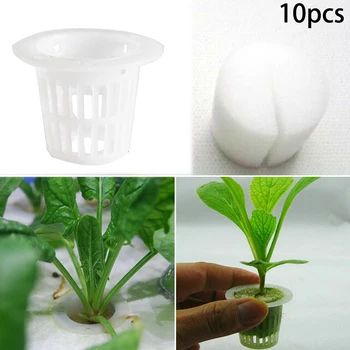 

10pcs Mesh Pot Net Cup Basket+10pcs Sponge Hydroponic Aeroponic Plant Grow System Garden Plant Grow Vegetable Cloning Foam