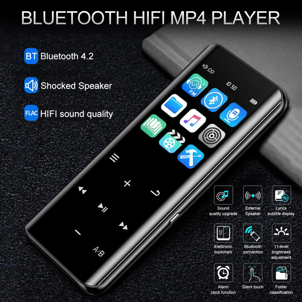 Модный портативный Bluetooth MP4 плеер сенсорный экран FM Радио Видео TF карта рекордер ручка фильм Mp3 Mp4 плеер 16 ГБ 8 ГБ