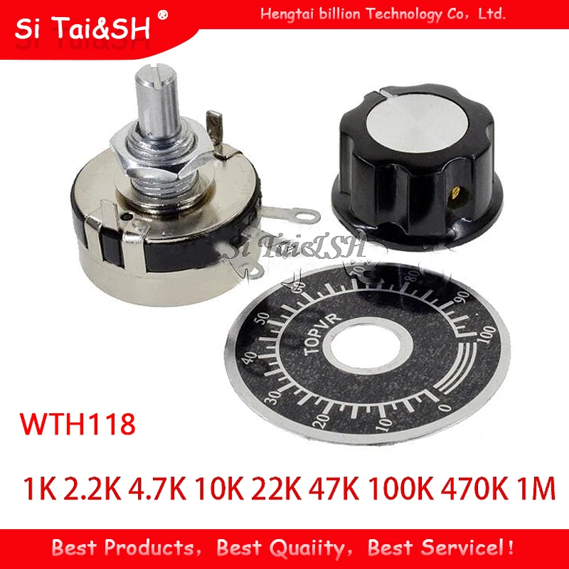 1 set WTH118 DIY Potentiometer Kit potentiometer kit Parts 2W 1A Potentiometer 1K 2.2K 4.7K 10K 22K 47K 100K 470K 1M