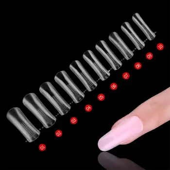 

2 Sets Nail Extension Model Reusable Crystal False Nails DIY Fake Nail Tips Fingernail Plate False Nail Paste For Salon Home
