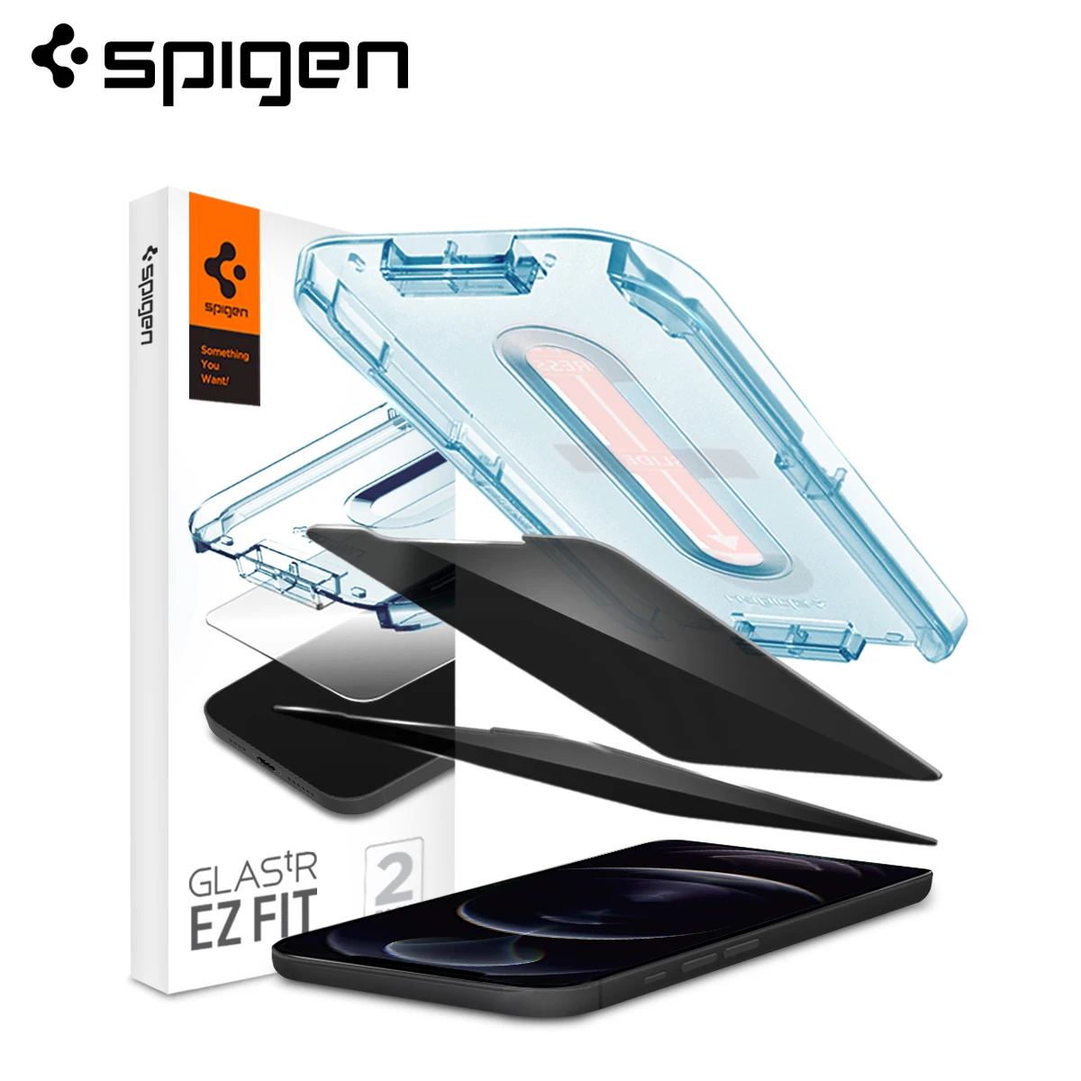 Spigen EZ FIT GLAS.tR Privacy Screen Protector for iPhone 12 Pro / iPhone 12 (6.1