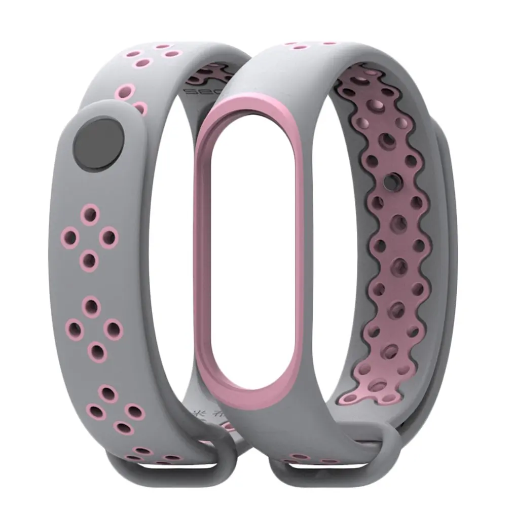 gray pink Для Xiaomi Mi Band 3/4 заменить мужской t силиконовый спортивный ремешок на запястье женские мужские умные часы заменить Мужские t браслет Лидер продаж - Цвет ремешка: gray pink
