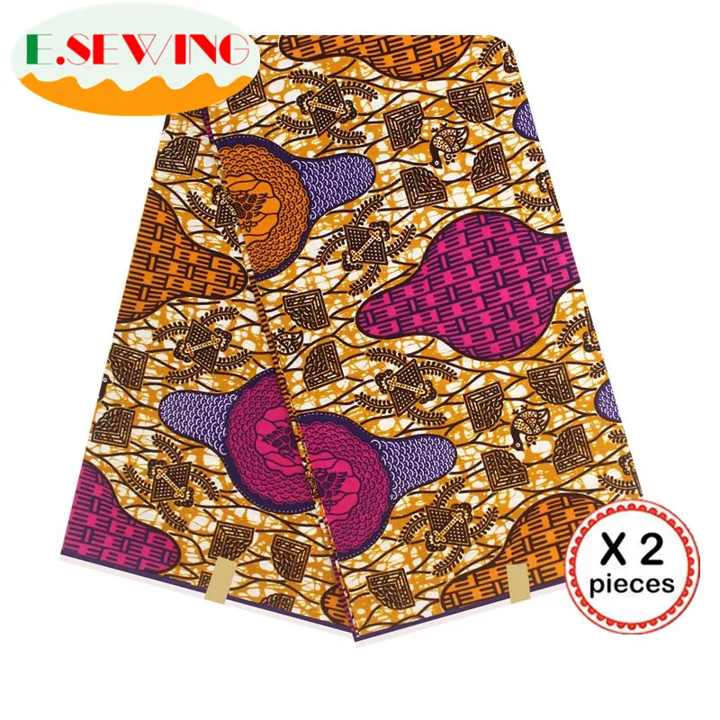 Африканская восковая ткань с принтом Анкара для шитья Анкара африканская ткань 12 ярдов нигерийская хлопковая ткань Гана для платья 81036