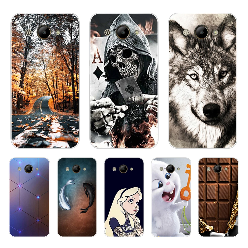 

For Huawei Y3 2017 Case Soft Silicone Huawei Y3 2017 Transparent Back Cover 5.0'' TPU Y 3 2017 Phone Cases Protector
