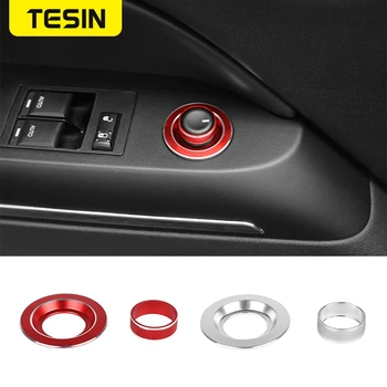 

TESIN Car Rearview Mirror Adjust Switch Knob Trim Ring Cover Decoration Stickers For Dodge Challenger 2009-2014 Accessories