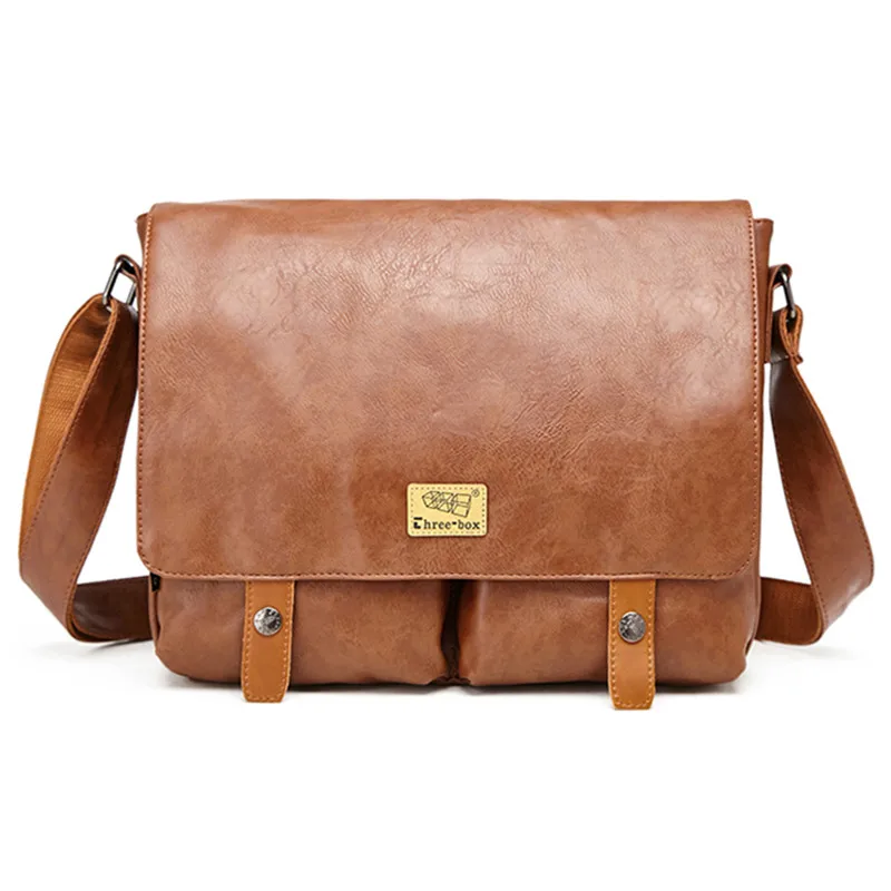 

Casual Korean Style Men's Crossbody Bags Fashion Synthetic Leather Shoulder Messenger Bags High Quality Brand Design Sling Bag